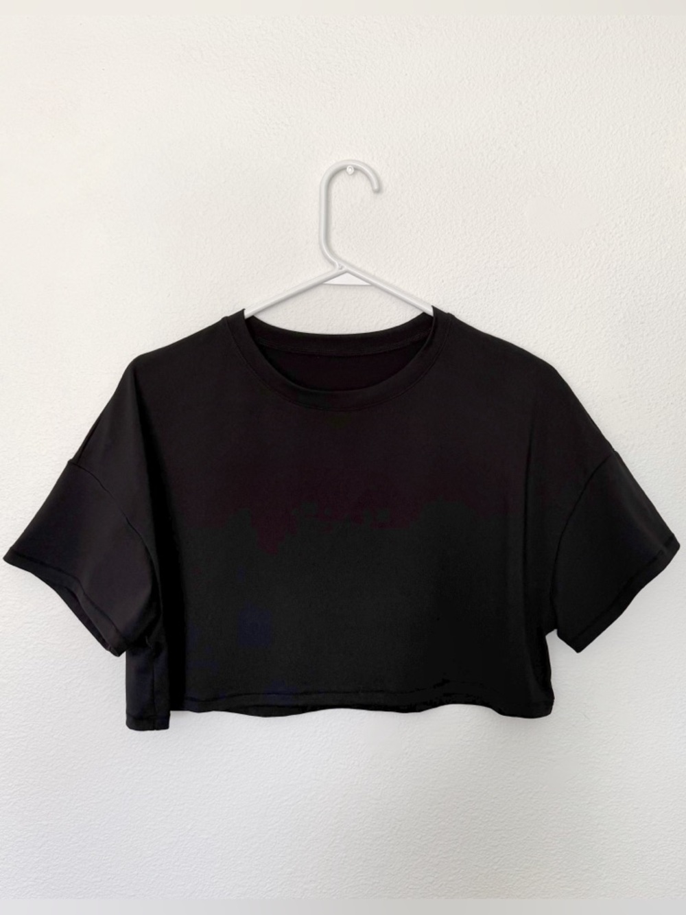 Black flowy oversized crop top